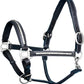 Exion Leather Horse Halter with Padding & Clincher Studs – Adjustable Quick‑Release Crownpiece Halter for Horses – Vegetable‑Tanned Leather in Black & Brown – Cob, Full & Oversize
