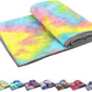 Yoga Towels Non Slip Hot Yoga Towel Skidless Waffle Texture100% Absorbent Odorless Microfiber Yoga Blanket Standard Sized 24 x72 in Mat Towel,for Hot Yoga Bikram Pilates (Pink & Blue & Yellow)