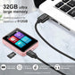 MP3 Player with Bluetooth, 1.8 inch Screen Portable Music Player with Speaker, FM Radio, Recorder, Expansion to 512GB, Pink with 32GB Micro SD Card