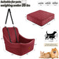 Dog Car Seat for Medium Dogs, Pet Travel Bed with Seat Belt Channel, Fully Detachable and Washable, 3 Straps Easy to Install (Red)