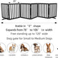 ZJSF Freestanding Indoor Dog Gate for House Foldable Wood Puppy Gate for Doorways Pet Gate for Stairs Extra Wide Pet Fence, Black, 24" Height 6 Panels