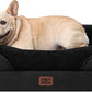 EHEYCIGA Memory Foam Dog Bed for Medium Size, Orthopedic Dog Sofa with Sides and Waterproof Liner, Washable Bolster Pet Couch with Removable Cover, 30x20x6.5 Inch, Black