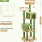 Cactus Cat Tree, 62-Inch Tall Multi-Level Cat Tower with Scratching Posts, Cat Condos for Large Indoor Cats, Plush Cat Bed w/Padded Perches, Scratching Pad & 2 Green Pompoms, Green