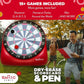 SWOOC Games - XL Giant Kick Darts (Over 8ft Tall) with 15+ Games Included - Jumbo Soccer Darts w/Air Pump - Big Inflatable Games - Carnival Games - Giant Outdoor Games & Activities - Giant Yard Games