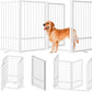 Full Metal Freestanding Dog Gate with Door, 36''Height Foldable Pet Dog Fence for Indoor & Outdoor, 4 Panels Extra Wide Free Standing TallDog Gates for Doorways,House,Stairs,Porch,Deck,Yard