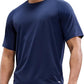 MIER Men's Dry Fit Workout T-Shirts Athletic Running Tee Short Sleeve Crew Neck Gym Tops, Polyester, Moisture Wicking