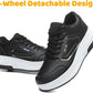Wooowyet Roller Skate Shoes for Kids Boys Girls Rechargealbe Wheels Sneakers Fashion Roller Wheeled