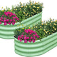 SnugNiture Galvanized Raised Garden Bed Outdoor, 2 Pcs 4x2x1ft Oval Metal Planter Box for Planting Plants Vegetables, Green