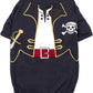 Parisian Pet Captain Sparrow Dog Shirt - Embroidered Pirate Costume - 100% Cotton & Polyester - Sleeved Black Dog Shirt - XL Pet Costume