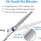 JASON 7.5" 56-Tooth Blending Dogs Grooming Scissors Cats Thinning Shears Pets Blender Thinner Trimming Texturizing Kit with Offset Handle Blue Jewelled Screw (7.5 Inch)
