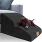 Topmart High Density Extended Foam Dog Ramp&Steps 2 Tiers,11.8" High,Non-Slip Dog Stairs,Soft Foam Pet Ladder with Waterproof Cover,Best for Injured,Older Cats,Pets with Joint Pain