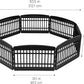 IRIS USA 24" 8-Panel Puppy Playpen, 83.5 x 83.5 x 23.63, Dog Playpen, Dog Play Pen Indoors, Pet Fence, Small Pets, Black