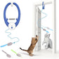 Interactive Cat Toys Rechargeable, Feather Toy for Indoor Cat, Hanging Retractable Teaser Toy, Automatic Kitten Play Chase Exercise Toys with Three Plush Mouse, USB Powered (Blue)