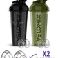 '-2 Pack- 28 oz Protein Shaker Bottles for Protein Mixes - 2x Wire Whisk | Leak Proof Shaker Cups for Protein Shakes | Protein Shaker Bottle Pack | Shakers for Protein Shakes-Green&Black