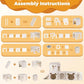 Extra Large Rabbit House, Wooden Bunny House Hideout with 4 Houses and Hay Feeder Indoor, Rabbit Guinea Pig Hideout Multistory Climbing Tower Sturdy Wooden Castle, Small Animal Hideaway Tunnel