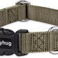 Hyhug Pets Classic Regular Heavy Duty Nylon Dog Basic Collar for Medium Dogs Daily Use Walking Jogging. (Medium, Military Green)