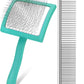 Slicker Brush for Dogs, Long Pin Dog Grooming Brush for Goldendoodles, Poodles, Doodles & More, Includes Bonus Pet Comb, Perfect for De-Shedding, Dematting & Reducing Tangles. Large, Green