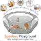 Pawaboo Small Animals Playpen, Waterproof Small Pet Cage Tent with Zippered Cover, Portable Outdoor Yard Fence with 3 Metal Rod for Chick/Kitten/Puppy/Guinea Pig/Rabbits/Hamster/Chinchillas,Light Gray