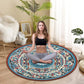 Knsbk Large Round Yoga Mat 4.6'X3.5mm for Exercise Premium Extra Thick, Ultra Comfortable, Non Slip, Meditation Mat
