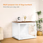 DWANTON Dog Crate Furniture with Cushion, Wooden Kennel Table with Double Doors, Indoor Dog House, Extra Large Size, 43.3" L, White+Rustic Brown