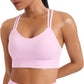 CRZ YOGA Softness Mold Womens Butterluxe Strappy Longline Sports Bra - Double Spaghetti Strap Workout Yoga Crop Top Athletic