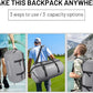 40L/60L/90L Large Waterproof Duffle Bag Backpack for Men, Mens Duffel Backpack Bags for Traveling, Heavy Duty (Grey, 90L)