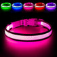 Flashseen LED Dog Collar, USB Rechargeable Light Up Dog Collar Lights, Adjustable Comfortable Soft Mesh Safety Pet Collar for Small, Medium, Large Dogs(Medium, Candy Pink)