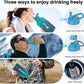Insulated Water Bottle 64 oz, Triple Wall Vacuum Stainless Steel(Cold for 48 Hrs),Leak Proof & BPA-Free,Half Gallon Water Bottle with Reflective Paracord & Flip Straw for Sports & Travel, CyanBlue