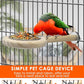 KATUMO Bird Perch Feeding Cup Birds Platform Parrot Wood Perch Stand Toy Cage Accessory for Parakeet Lovebird Cockatiel Conure Budgie Small Parrots (L Perch (Pack of 2))