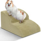 Dog Stairs for Small Dogs - High Density Foam Pet Steps, Extra Wide Dog Ramp with Non-Slip Bottom for High Beds, Couch and Sofa, Best for Dogs Injured, Older Doggy Cats,2 Steps, Camel