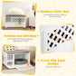 Tangkula Cat Litter Box Enclosure, Hidden Litter Box with Removable Cushion & Flip-Down Opening, Multifunctional Storage Cabinet Bench, Modern Litter Box Furniture Fits Most Litter Box (White)