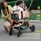 Dog Stroller, Cat Strollers, 5-in-1 Pet Stroller with Detachable Waterproof Carrier for Small/Medium Dogs Cats up to 55lbs, All-in-One Fold Without Detaching Carrier for Dogs Cats 10 lbs to 55 lbs