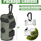 Dog Poop Bag Holder for Leash Attachment - Waste Bag Dispenser for Leash - Fits Any Dog Leash - Portable Set with Hand Free Holder Metal Carrier, Round Shape, Grey