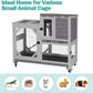 Rabbit Hutch Indoor for 2-4 Rabbits & Guinea Pigs，Bunny Cage with Slide-Out Plastic Trays，Wooden Small Animal Cage for Rabbits, Bunnies, and Guinea Pigs