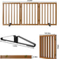 Freestanding Pet Gate Foldable Dog Gate (55 inches Wide) Walnut Bamboo Dog Gates for Stairs Doorways House (2 Support Feet Included)