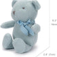 100% Organic Cotton Baby Toys Blue Teddy Bear 6.5" Stuffed Animals for Newborn