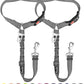 SlowTon Dog Seat Belt for Car, 2 Pack Dog Car Harness Seatbelt Adjustable with Elastic Bungee Buffer, 2 in 1 Pet Car Leash Headrest Restraint Dog Reflective Safety Tether (Grey, Headrest+Clip)