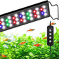 AQQA Full Spectrum Aquarium Light,Fish Tank Lights for Plant Growth Fish Viewing,3 Mode White Blue Red Green LED Beads,Timer,Adjustable Brightness,Extendable Brackets for Freshwater 18W for 18-24inch