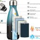 Insulated Water Bottles,12 oz Double Wall Stainless Steel Vacumm Metal Flask for Sports Travel,Indigo Black