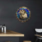 Lygond Metal Sign Tin Sign Circular Stained Glass Harbor Tin Sig For Home Decor 8×8 Inches
