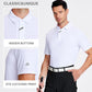 Esabel.C Jacquard Golf Shirts for Men Moisture Wicking Short Sleeve Performance Dry Fit Active Mens Polo Shirts