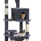 PETEPELA 45.7" Cat Tree for Indoor Cats, 5-Level Cat Tower for Large Cats with Metal Frame Large Hammock (17.3"x15.3"), Cat Condo with (18.5"x13") Big Top Perch & 4 Sisal Covered Scratching Post Dark