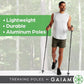 Gaiam Trekking Poles (Pair, Black), Lightweight 7075 Aluminum Hiking Support Walking Stick, Comfort-Grip Handles, All-Terrain Baskets & Styles Included, Camping & Hiking Essentials