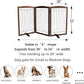 ZJSF Freestanding Dog Fence Indoor, Foldable Dog Gate for Doorways, Stairs or Hallways, Sturdy Wood Extra Wide Pet Gate with Support Feet for The House, Brown, 32 "Height-3 Panels