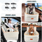 Dog Car Seat for Small Medium Dogs, Memory Foam Dog Booster Seats with Thick Cushion for Dogs Under 35lbs, Detachable Washable Pet Car Seat Travel Bed with Storage Pockets,2 Safety Belt