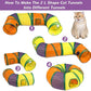 Retro Shaw Cat Toys Kitten Toys, Interactive Cat Tunnels Toy for Indoor Cats Kitty, Kitten Tube Tent Feather Wand Teaser Bell Fuzzy Ball Springs Mouse (33 Pcs Large Cat Tunnel Toys Set)