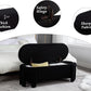 Kmax 50" Storage Ottoman Bench Modern Faux Fur Boucle Entryway Bench Comfy Upholstered End of Bed Bench for Hallway Entrance Bedroom Corner, Black