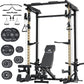 MAJOR FITNESS Drone3 Power Rack, Multi-Function Home Gym Squat Rack with Pull-Up Bar, Cable Crossover & J-Hooks, Heavy-Duty Steel Frame for Maximum Stability & Strength Training
