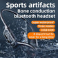 IHAO Swimming Headphones True Bone Conduction Open Ear Headset MP3 Player Built-in 32G Memory IP68 Underwater Waterproof Stereo Bluetooth Earphone for Driving Bicycling Running Skiing-X10 Black