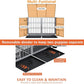 aboxoo 42/48 inch Heavy Duty Metal Dog Crate for 2 Dogs/Large Dog,All Metal Open Top,Dog Kennel Indoor with Wheels,Floor Grid, Tray, Divider and Feeding Bowl (Sliver)